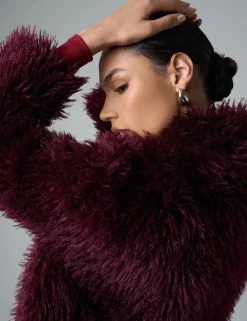 Cheap Short Shaggy Fur Jacket Outerwear & Jackets