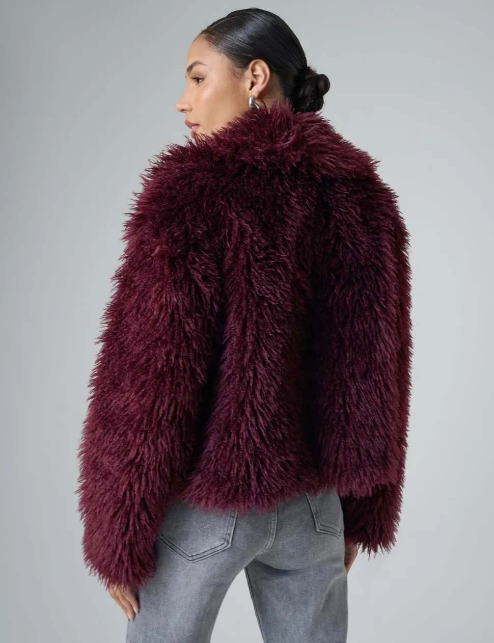 Cheap Short Shaggy Fur Jacket Outerwear & Jackets