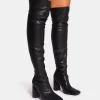 Hot Showoff Pu Block Heel Over the Knee Boot Block Heels | Heeled Boots