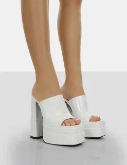 Cheap Sky High Croc Chunky Platform High Heeled Mules Mules | Block Heels