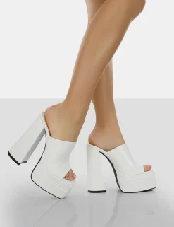 Cheap Sky High Croc Chunky Platform High Heeled Mules Mules | Block Heels