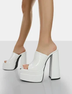 Cheap Sky High Croc Chunky Platform High Heeled Mules Mules | Block Heels