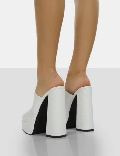 Cheap Sky High Croc Chunky Platform High Heeled Mules Mules | Block Heels