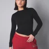 Hot Slim Fit T-shirt With Long Sleeves Sculpt & Leisure | Kaiia The Label