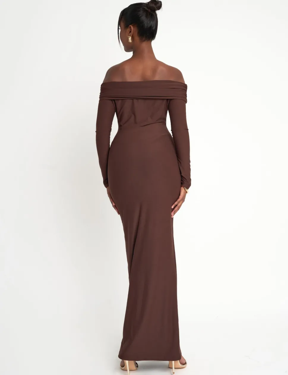 Outlet Slinky Bardot Maxi Dress Sculpt & Leisure | Kaiia The Label