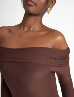 Outlet Slinky Bardot Maxi Dress Sculpt & Leisure | Kaiia The Label