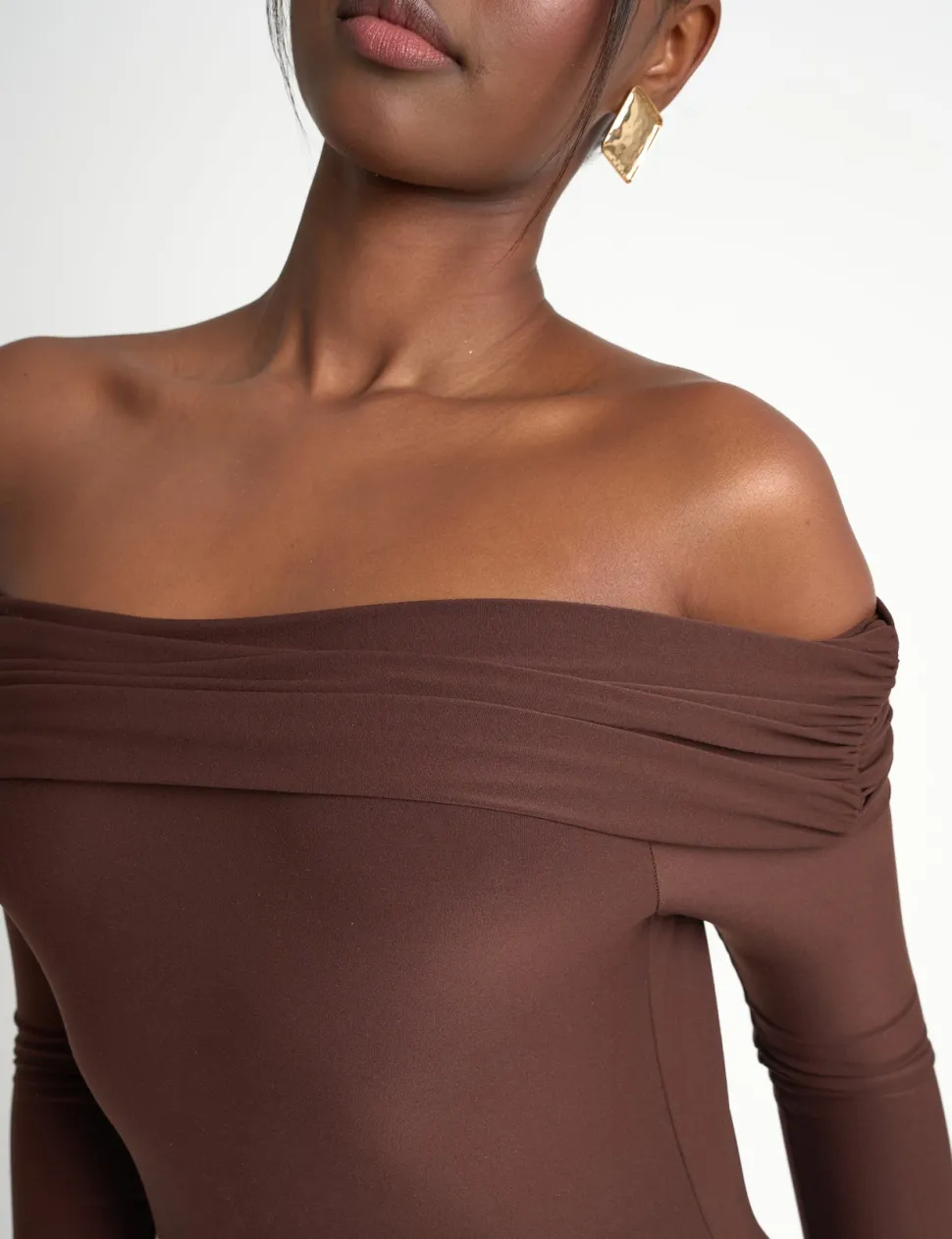 Outlet Slinky Bardot Maxi Dress Sculpt & Leisure | Kaiia The Label