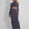 Flash Sale Slinky Column Maxi Skirt Slate Sculpt & Leisure | Kaiia The Label