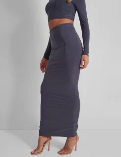 Flash Sale Slinky Column Maxi Skirt Slate Sculpt & Leisure | Kaiia The Label
