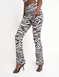 Best Slinky Flared Trousers Co Ord Zebra Sculpt & Leisure | Kaiia The Label