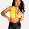 Hot Slinky Halterneck Top Lime Sculpt & Leisure | Kaiia The Label