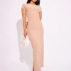 Clearance Slinky Open Back Detail Luxe Maxi Dress Dresses