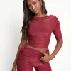 Sale Slinky Ruched Short Sleeve Top Co Ord Sculpt & Leisure | Kaiia The Label