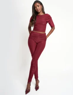Discount Slinky Ruched Trouser Co Ord Sculpt & Leisure | Kaiia The Label