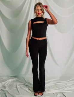 Store Slinky Slit Detail Sleeveless Top Tops