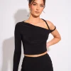 Best Slinky Twist Strap Asymmetric Luxe Top Co-ords | Tops