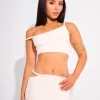 Cheap Slinky Twist Strap Crop Top White Co-ords | Tops