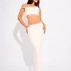 Discount Slinky Twist Strap Maxi Skirt White Co-ords | Skirts