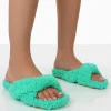 Best Sale Slumber Teddy Cross Over Strap Slippers Flats