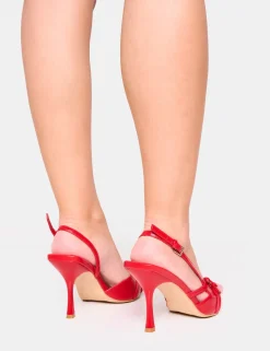 Best Sale Smooch Wide Fit Buckle Detail Slingback Mid Heel Court Shoe Wide Fit Heels | Wide Fit Heels