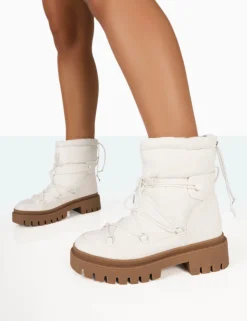 Sale Snowy Lace Up Chunky Sole Snow Ankle Boots Chunky Boots | Ankle Boots