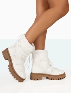 Sale Snowy Lace Up Chunky Sole Snow Ankle Boots Chunky Boots | Ankle Boots