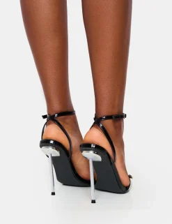Sale Socialite Pu Buckle Detail Barely There High Heels High Heels