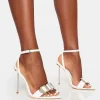 Best Socialite Pu Buckle Detail Barely There High Heels High Heels