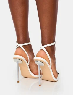 Best Socialite Pu Buckle Detail Barely There High Heels High Heels