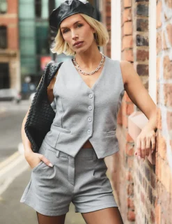 Best Sale Soft Tailored Waistcoat Co Ord Tops