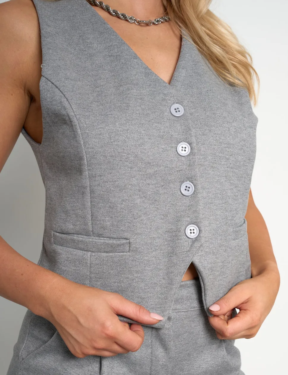 Best Sale Soft Tailored Waistcoat Co Ord Tops