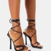 Best Solange Patent Lace Up Strappy Square Toe High Heels Strappy Heels | Square Toe Heels