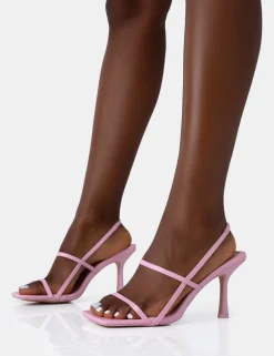 Best Sophia Wide Fit Baby Barely There Square Toe Mid Stiletto Heels Wide Fit Heels | Wide Fit Heels