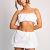 Fashion Spaghetti Strap Balloon Crop Top Co Ord Co-ords | Tops