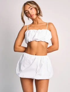 Fashion Spaghetti Strap Balloon Crop Top Co Ord Co-ords | Tops
