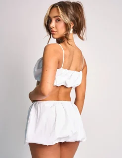 Fashion Spaghetti Strap Balloon Crop Top Co Ord Co-ords | Tops