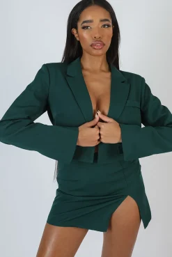 Sale Split Front Mini Skirt Forest Sculpt & Leisure | Kaiia The Label