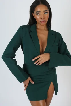 Sale Split Front Mini Skirt Forest Sculpt & Leisure | Kaiia The Label