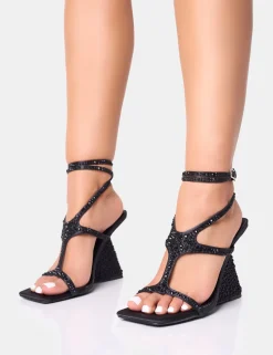 Online Spritz Diamante Encrusted Structured Wedge Diamante Heels | Wedges