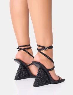 Online Spritz Diamante Encrusted Structured Wedge Diamante Heels | Wedges