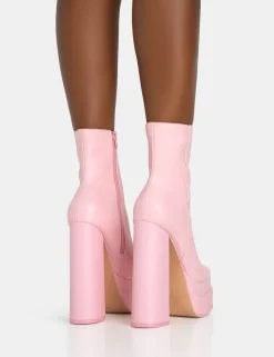 Hot Supine Baby PU Chunky Heeled Platform Ankle Boots Chunky Boots | Ankle Boots