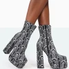 Outlet Supreme Floral Print Nylon Platform Block Heel Ankle Boots Block Heels | Heeled Boots