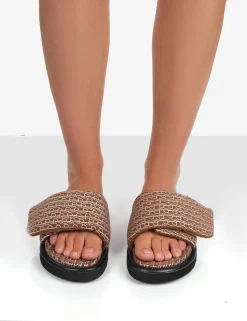 Store Sweeter Nylon Padded Slide Sandals Flats