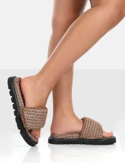 Store Sweeter Nylon Padded Slide Sandals Flats