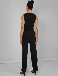 Outlet Tailored Extreme High Waisted Slim Leg Trousers Black Trousers