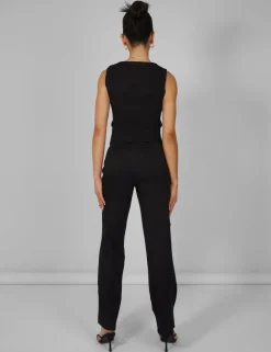 Outlet Tailored Extreme High Waisted Slim Leg Trousers Black Trousers
