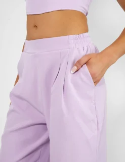 Shop Tailored Wide Leg Trousers Lilac Sculpt & Leisure | Kaiia The Label