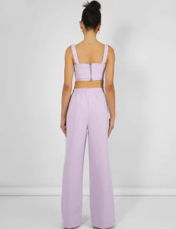 Shop Tailored Wide Leg Trousers Lilac Sculpt & Leisure | Kaiia The Label