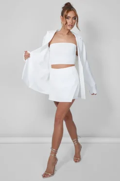 Flash Sale Tailored Wrap Mini Skort Cream Sculpt & Leisure | Kaiia The Label