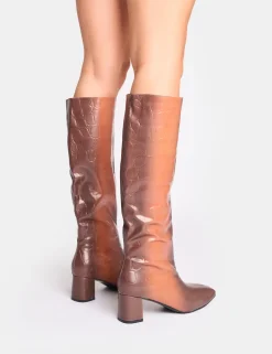 Discount Tamira Ombre Block Heel Knee High Boots Block Heels | Heeled Boots